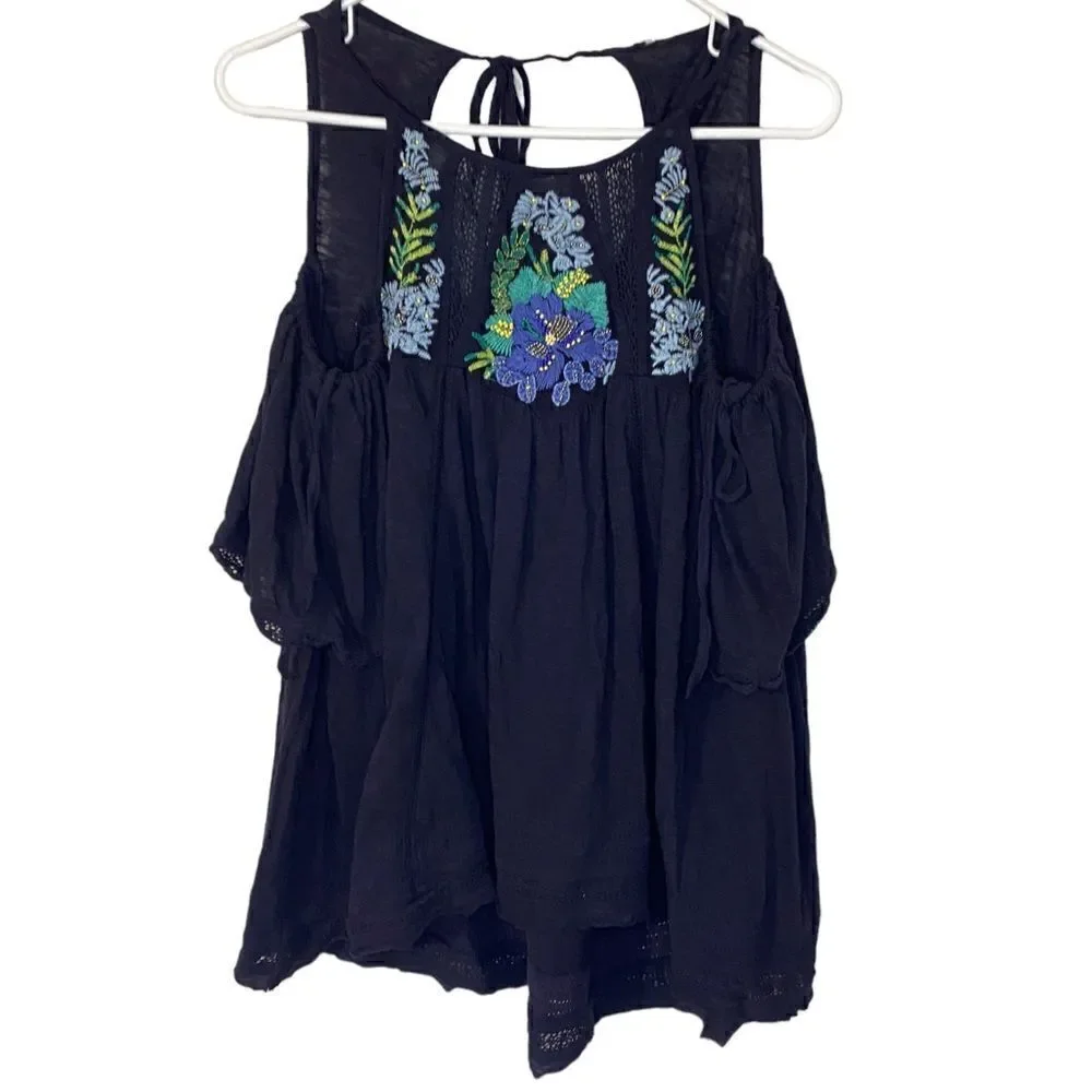 FREE PEOPLE Fast Times Cold Shoulder Top s - Picture 4 of 10